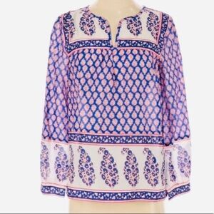 J Crew Block Print Blouse
